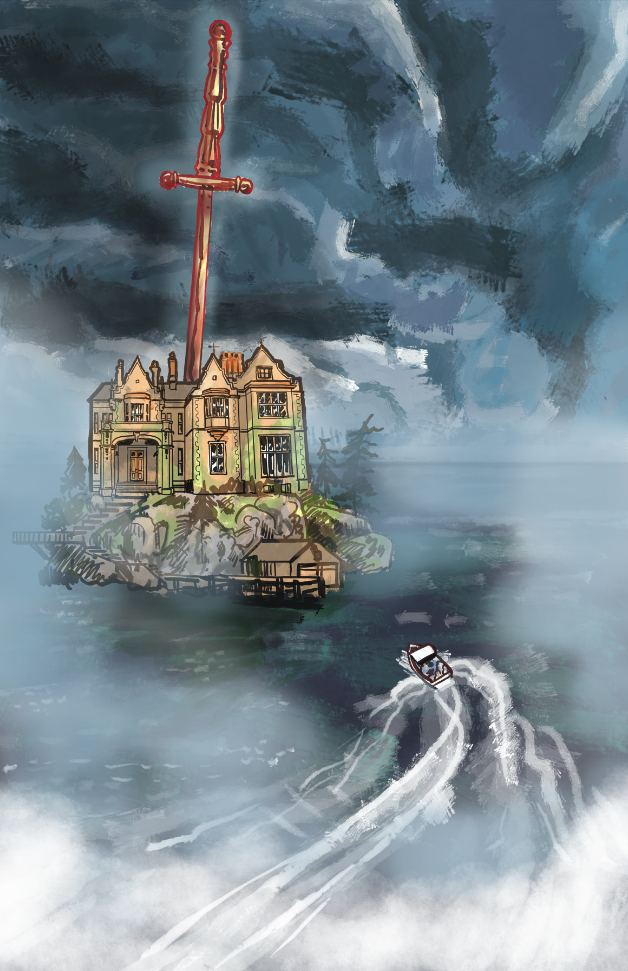 Illustrated Poster Art for The Butler Did It