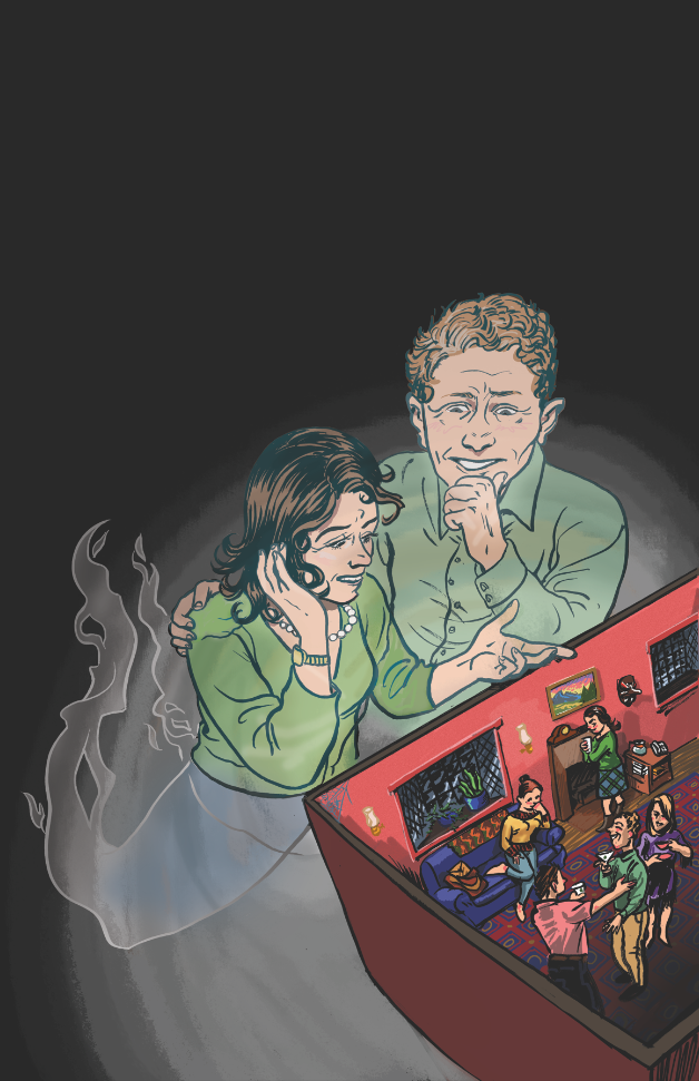 illustrated poster art for Death of Me