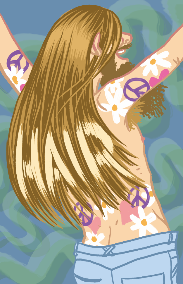 Illustrated poster art for Hair