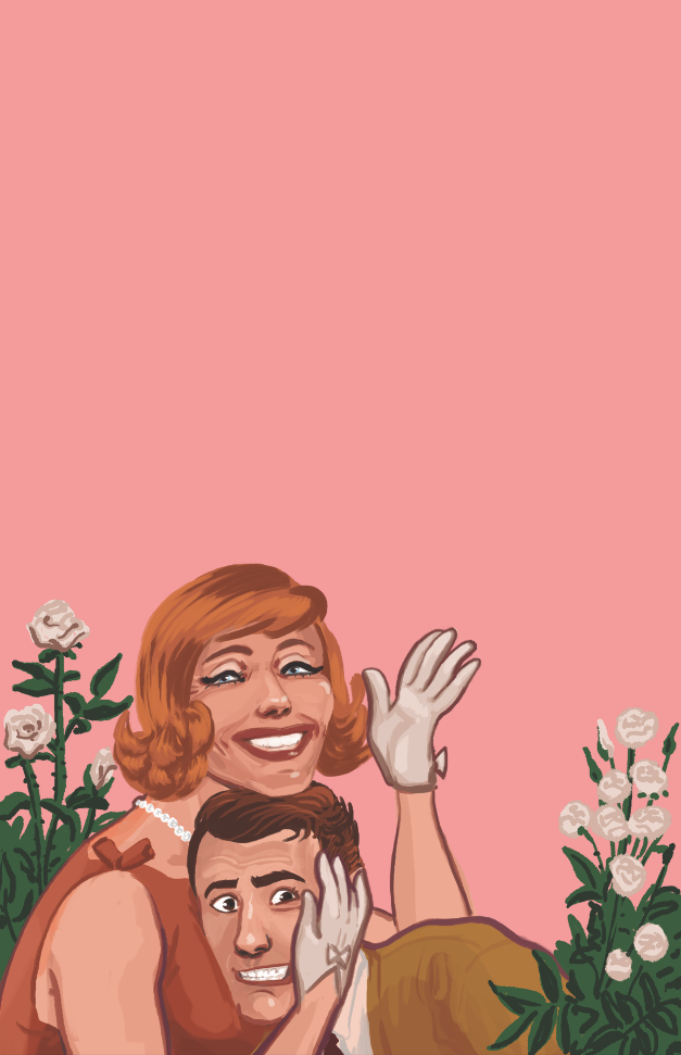 Illustrated poster art for Hay Fever