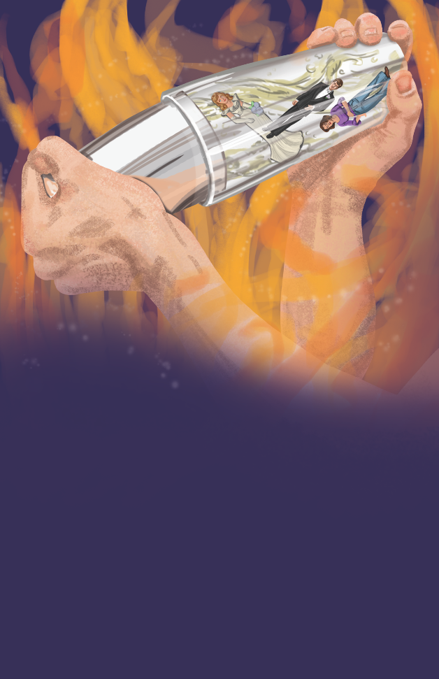 Digital painting poster art for Rapture blister burn